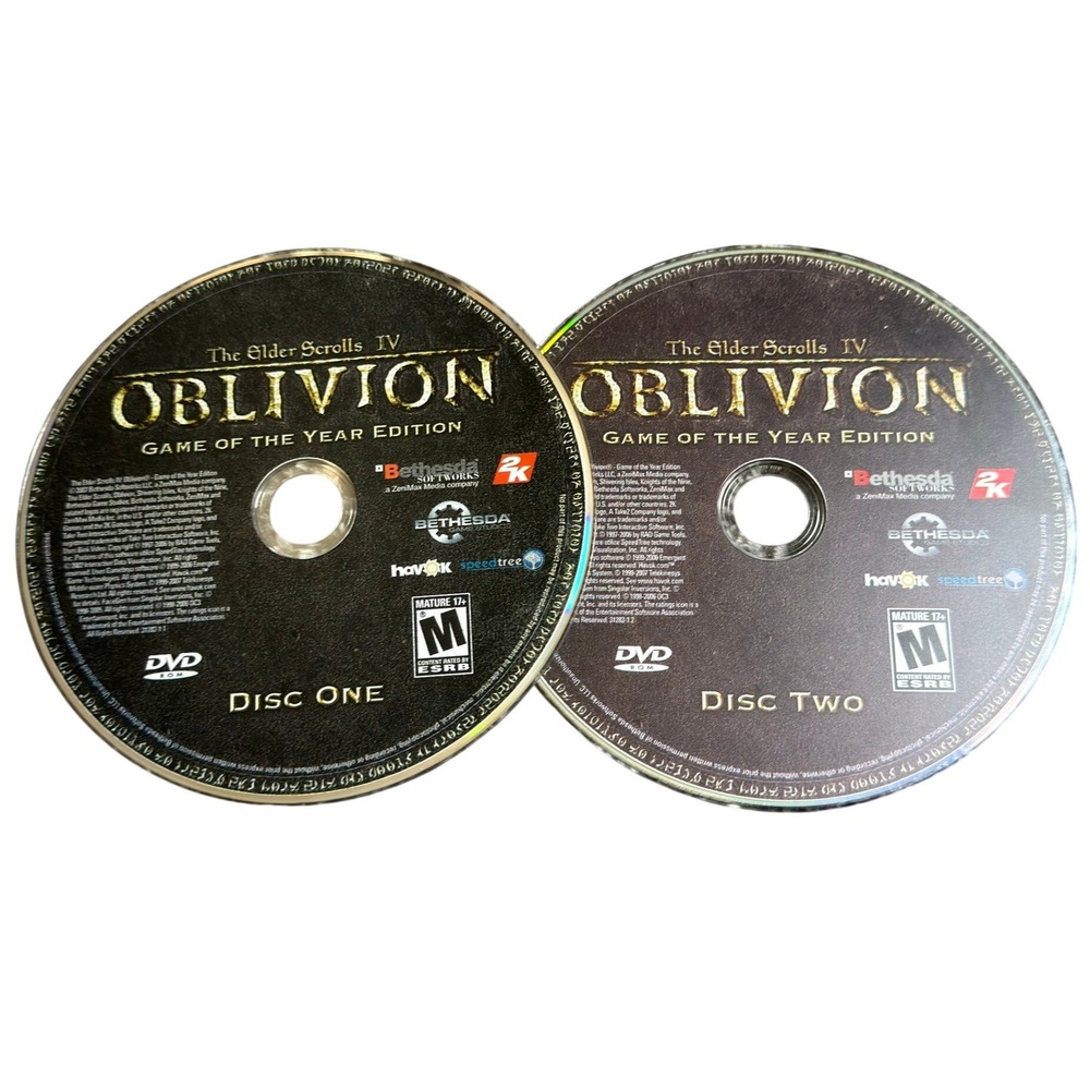The Elder Scrolls IV Oblivion Game of the Year Edition PC DVD-ROM Discs 1 & 2